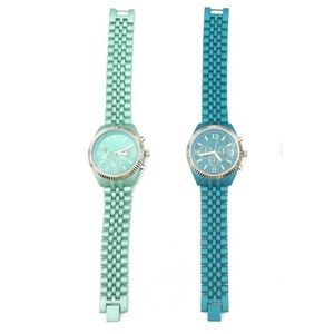 Metal Strap Aqua Blue Watch